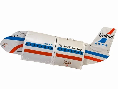 Vtg. COMPLETE 1972 BARBIE'S FRIEND SHIP UNITED AIRLINES FOLD OUT AIRPLANE Mattel