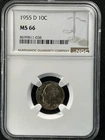 1955-D  10C  Roosevelt Dime NGC MS66    8699811-038