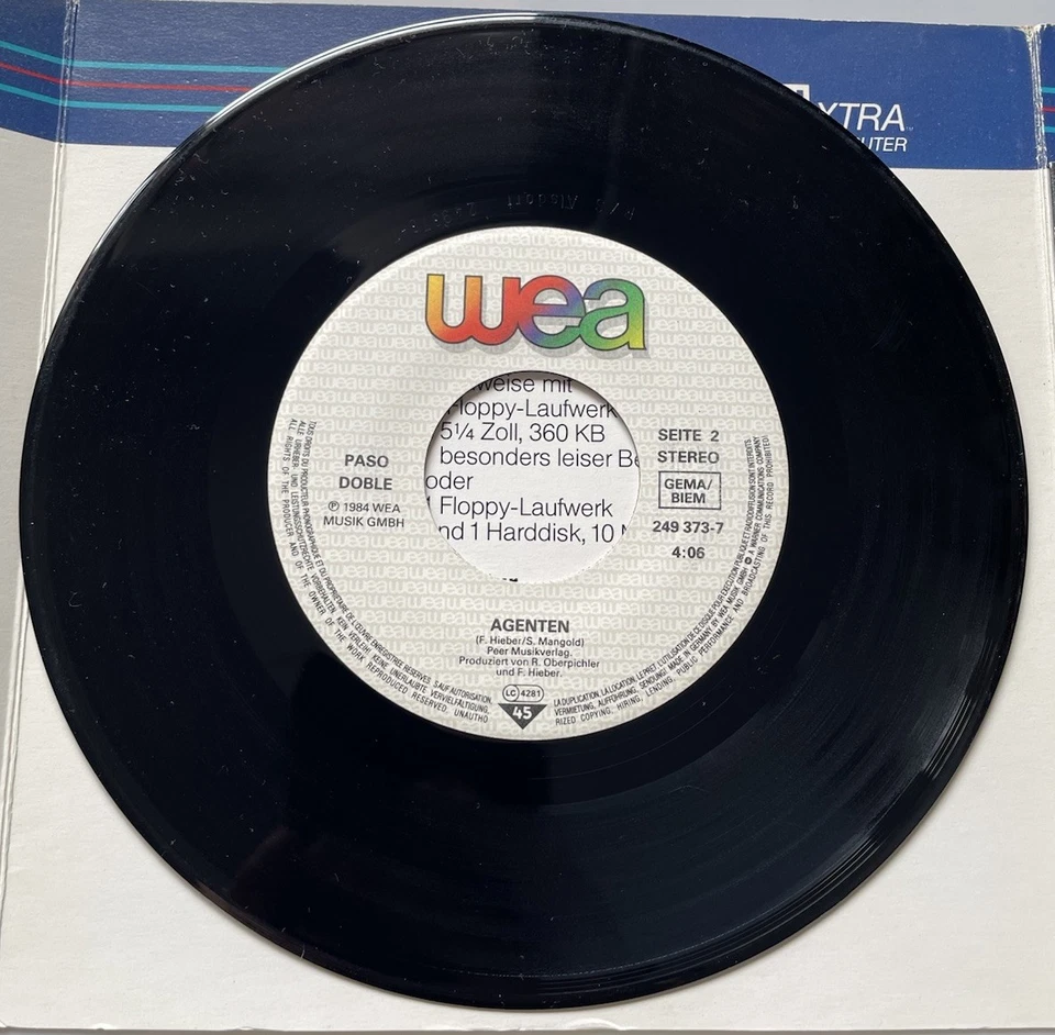 PASO DOBLE COMPUTERLIEBE 7" Vinyl Single ITT SEL PROMO 1984 ndw nena falco eav - Bild 4 von 4