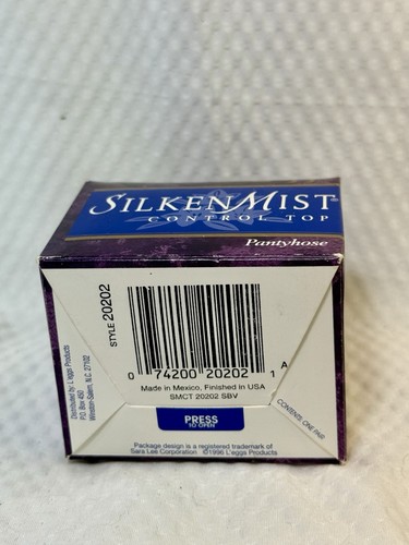 Leggs Silken Mist Sheer Toe Control Top Pantyhose Navy Size B - Picture 5 of 6