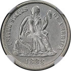 1888-P Seated Liberty Dime NGC AU Details Decent Eye Appeal Nice Strike
