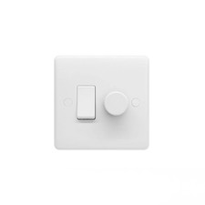 Lieber Silk White Dimmer and Rocker Wall Light Switch Combo (2 Gang, 2 Way Switc