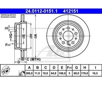 2 St. Bremsscheibe Ate 24.0112-0151.1 FüR Volvo S60 I S80 I