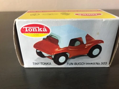 NIB VINTAGE TINY TONKA FUN BUGGY W/ROOF Orange No.503 W/Original LOOK BOOK