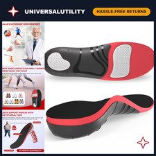 260 lbs Plantar Fasciitis Insoles, High Arch Support Orthotics for Pain Relief