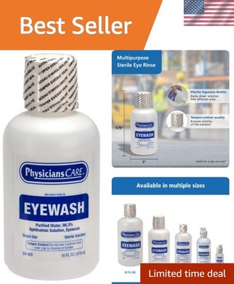 Eye Wash Solution, Sterile Isotonic Buffered Solution for Flushing & Irrigati...