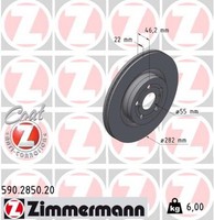2X Bremsscheibe Coat Z Zimmermann 590.2850.20 FüR Toyota Yaris MXPA11 Hybrid Kb