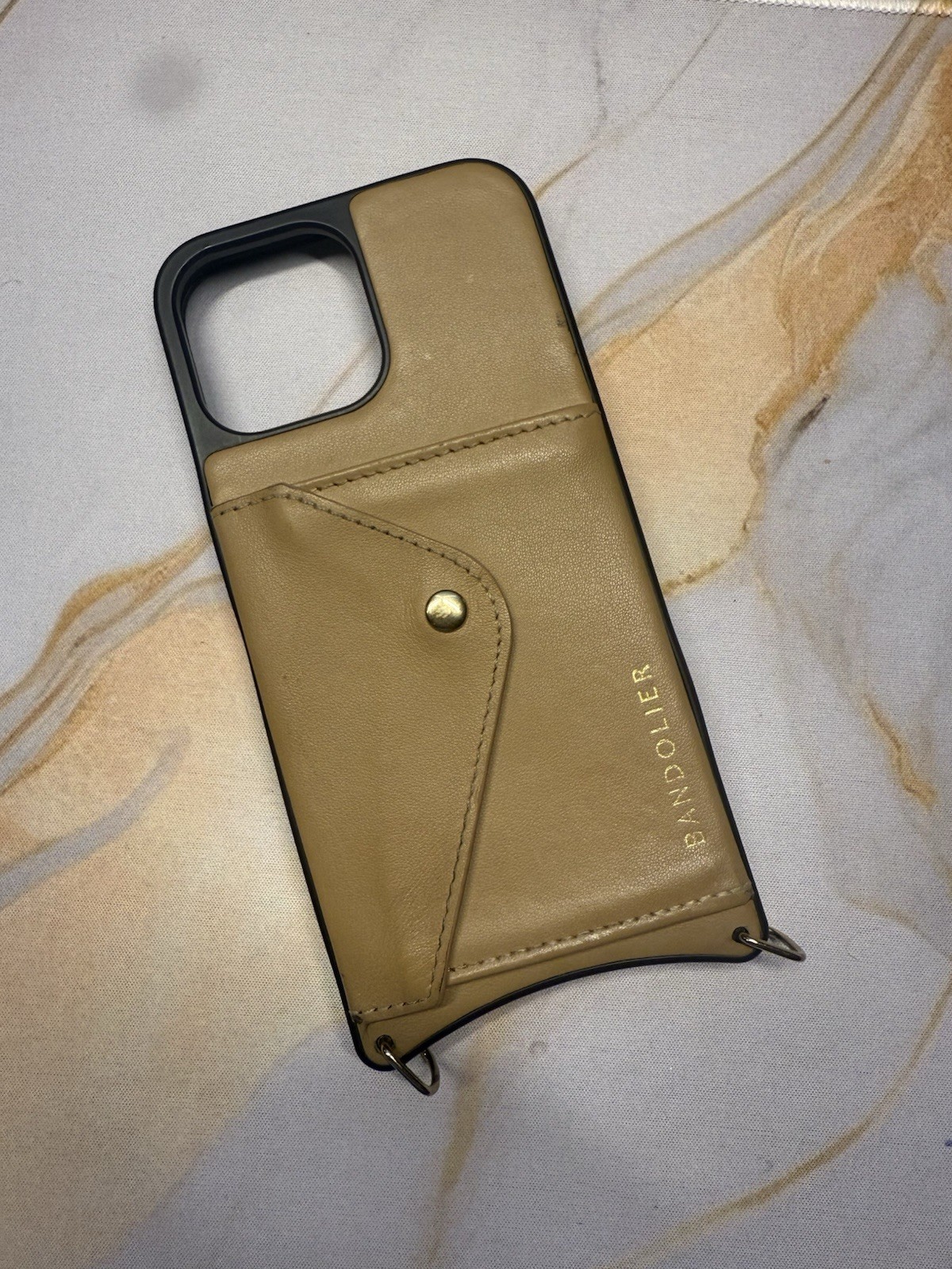 Authentic Bandolier Hailey Crossbody Phone Case iPhone 13 Pro Max Tan Brown