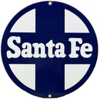 VINTAGE SANTA FE CHIEF PORCELAIN SIGN TRAIN STATION FREIGHT RAIL ROAD GAS OIL