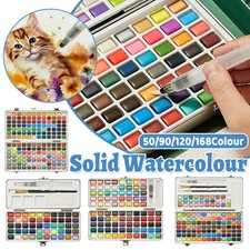 Solid Watercolour Paint Set 50 90 120 Or 168 Colours Travel Tin Artist AU