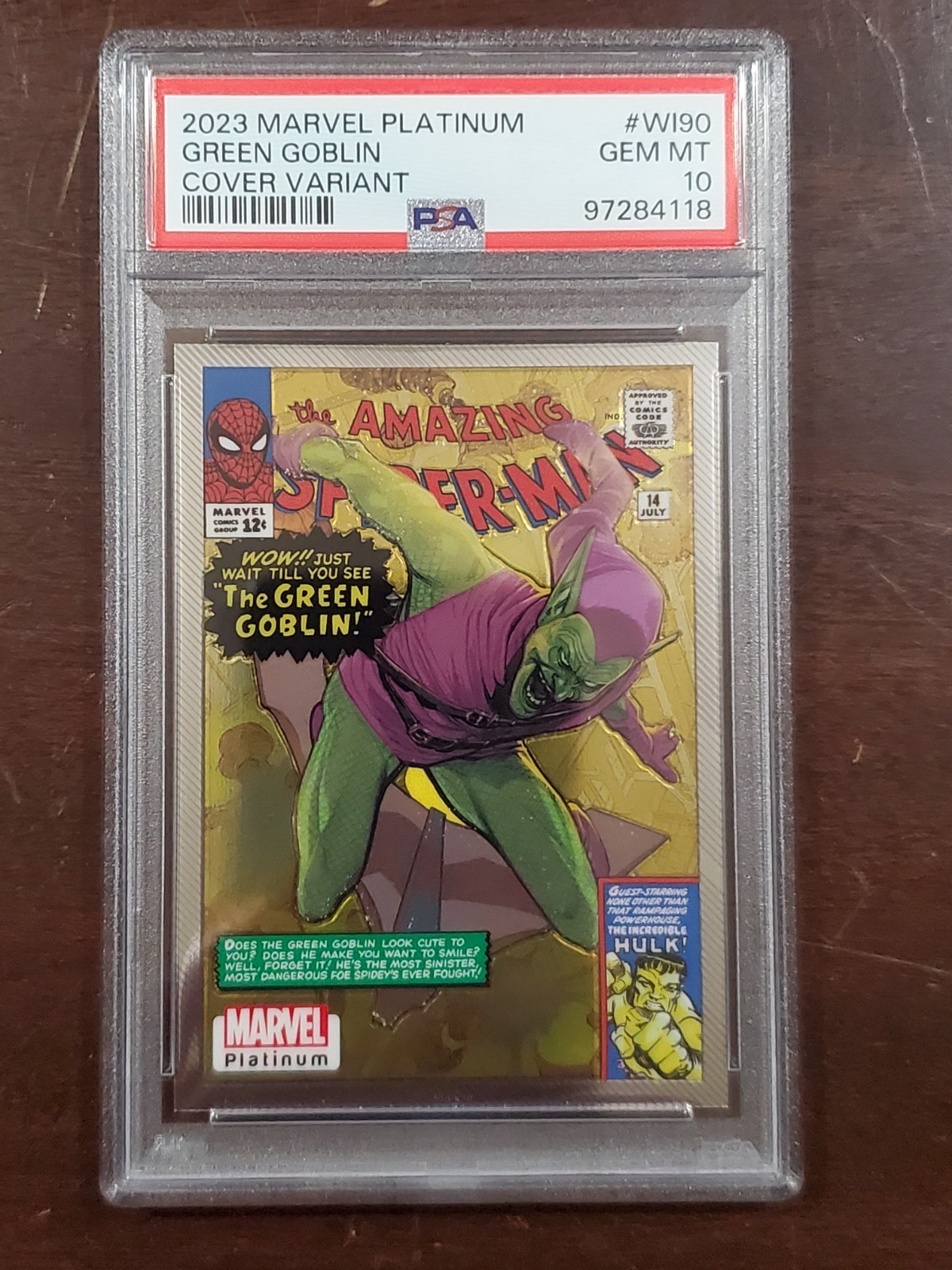 2023 Upper Deck Marvel Platinum Green Goblin Cover Variant PSA 10 GEM MT #W190 view 1