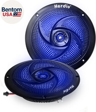 5.25 Inch 160W Waterproof Marine Speakers - 2 Way Weather Resistant with LED Lig