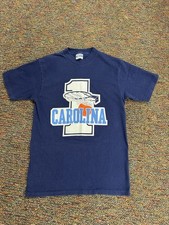 Vintage Carolina Basketball T-Shirt Hanes Beefy-T Made in USA Medium Navy