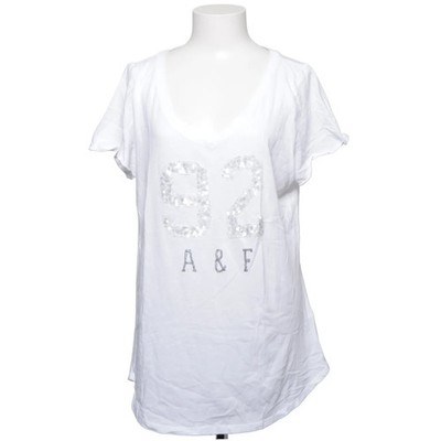 Abercrombie & Fitch, T-shirt, Größe: L, Weiß, Baumwolle/Polyester, Print #aFi