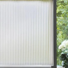 Privacy Window Film, Faux Fluted Glass Door Decals, Frosted Window Clings Hom...