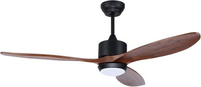 Ovlaim 132cm Holz Deckenventilator mit LED Beleuchtung und Fernbedienung, leiser Gleichstrommotor