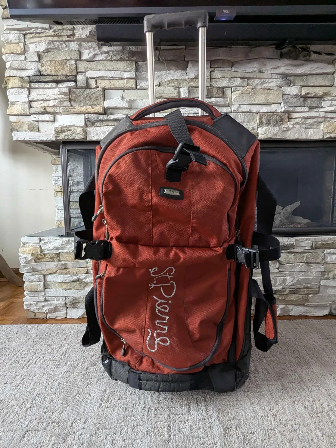 Used St. Pierre Red Heavy Duty Wheeled Large 30 Inch Travel 