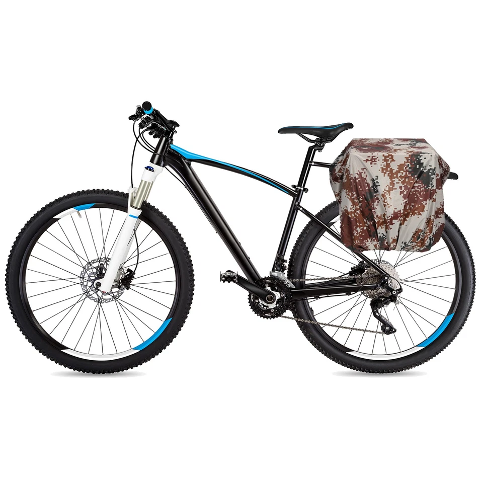 100L Bicycle Rear Rack Rain Cover Waterproof Bike Rain Cover L Desert Camouflage - Image 4 of 4