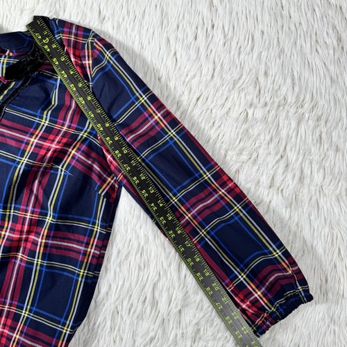 TALBOTS Black Red Checked Jewel V-Neck Long Sleeve Tunic Women's Size Medium - Picture 13 of 24