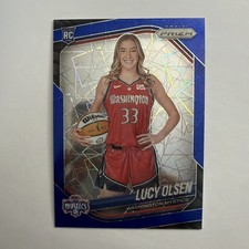 2025 Panini WNBA Prizm Lucy Olsen #145 Rookie Blue Velocity RC SP Variation