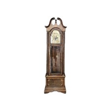 Oak Grandfather Clock with Broken Arch Pediment and Brass Moon Phase Dial — listing 3