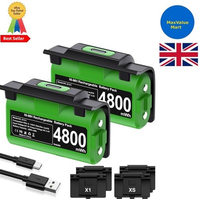 Ununterbrochenes Spielen: 2×4800mWh Xbox Akku Set mit LED-Anzeige