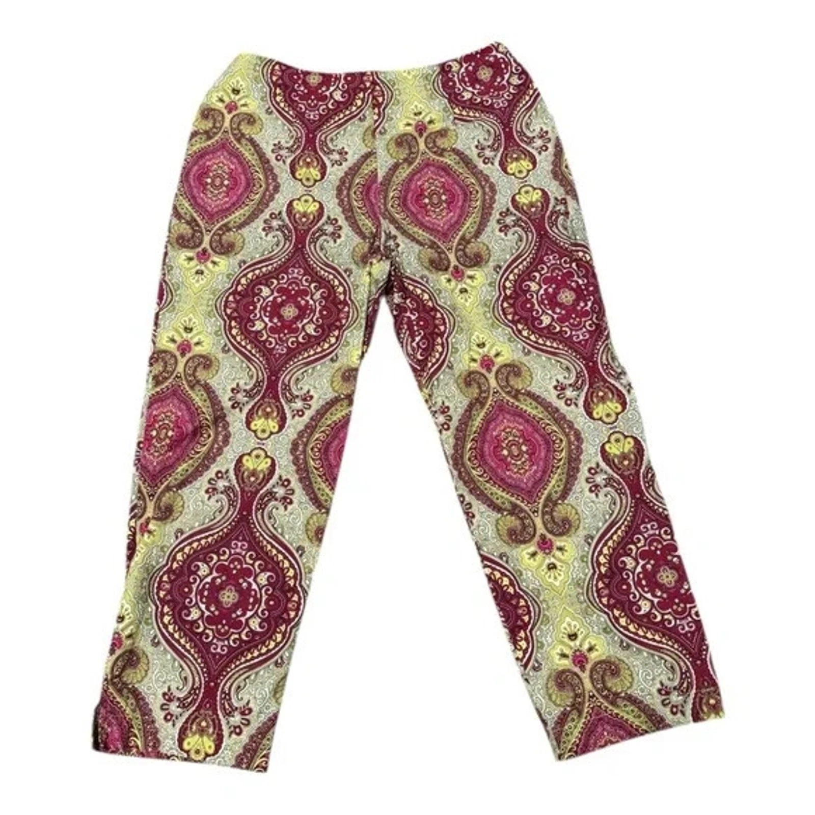 A’Gaci Too Paisley Cropped Pants 5/6 Colorful Design Y2K