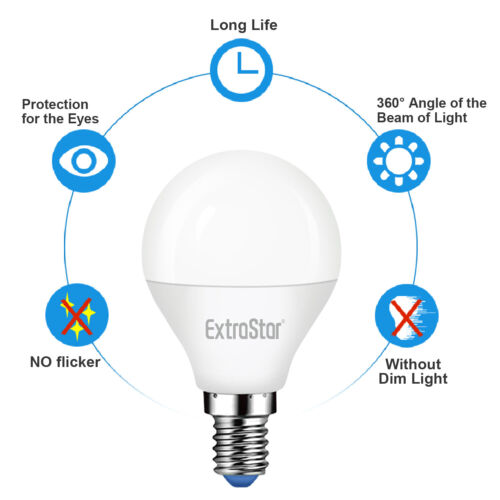 Pack of 6 ,E14 SES LED Golf Round Light Bulb 5W 6W 7W Cold White / Warm White - Picture 7 of 18
