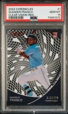 2022 Panini Chronicles Clear Vision #1 Wander Franco RC RED /100 PSA 10 Rays