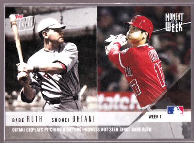 Shohei Ohtani Angels Rookie Babe Ruth 2018 Topps Now Moment of the Week MOW-1 RC