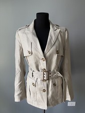 G.e.t Linen Jacket Trench Coat Single-breasted Khaki Brown