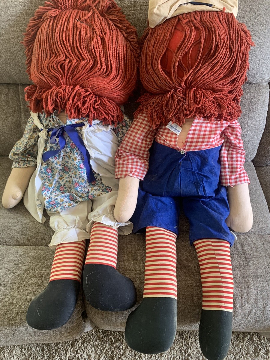 Vintage Knickerbocker Raggedy Ann And Andy 1960s 38 Inch Vintage Knickerbocker Raggedy Ann And Andy 1960s 38 Inch