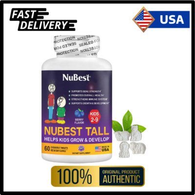 NuBest Tall Kids 60 Chewable Tablets, Helps Kids Healthy Growth for Age 2-9
