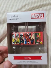 Marvel Comics Logo Heroes & Villains Avengers Hallmark Ornament 2022 New In Box