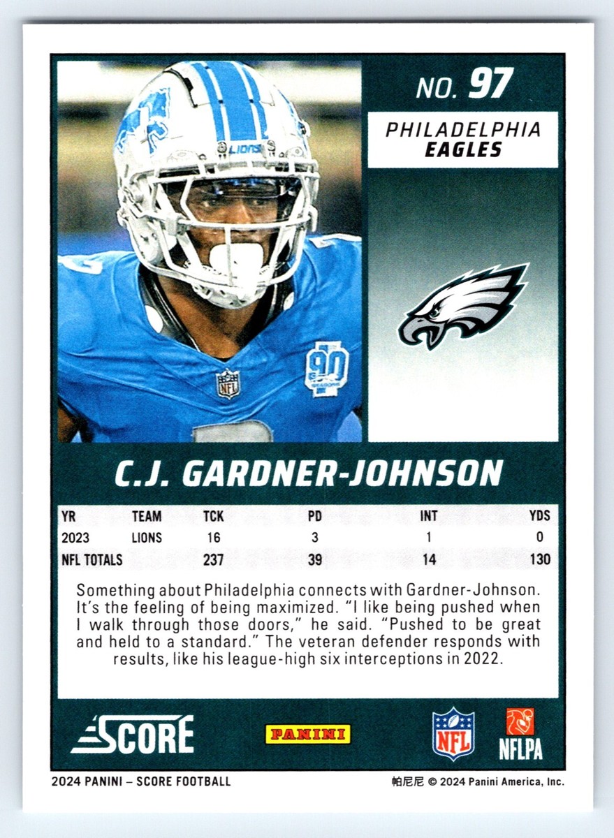 2024 Panini Score #97 C.J. Gardner-Johnson Philadelphia Eagles
