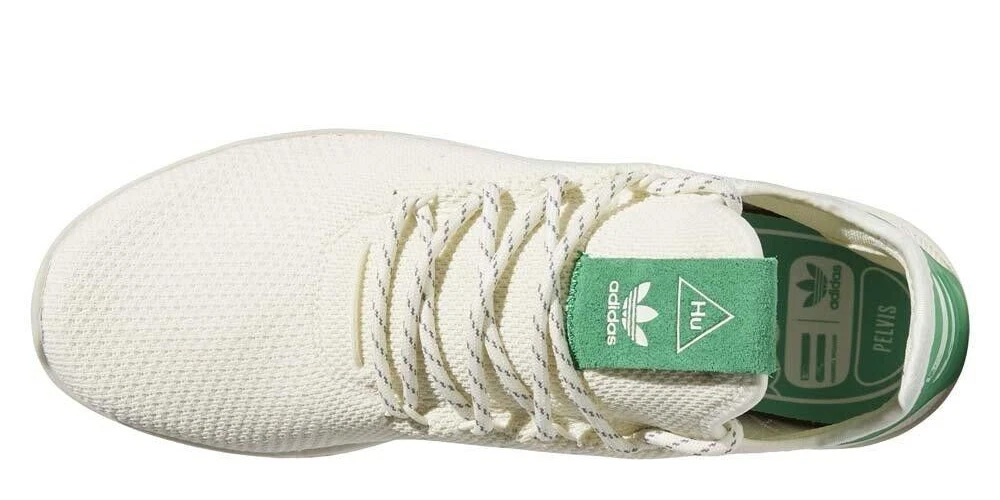 adidas Men's Originals Pharrell Williams Tennis Hu Shoes (White, Tactile  green, Size - 11)