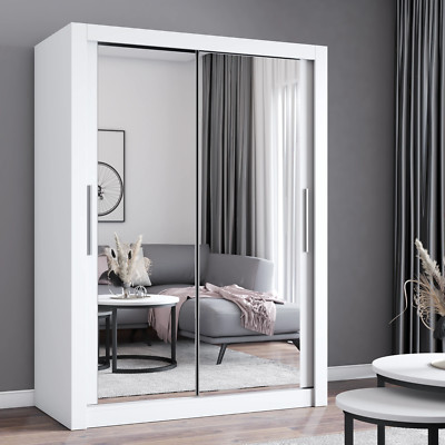 Schwebetürenschrank Schrank Kleiderschrank MILAN mit Spiegel Schlafzimmer 150 cm