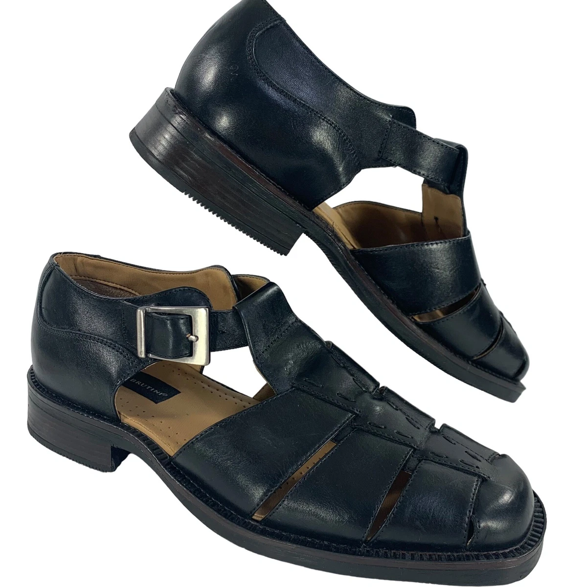 Mens dress sandals black sale