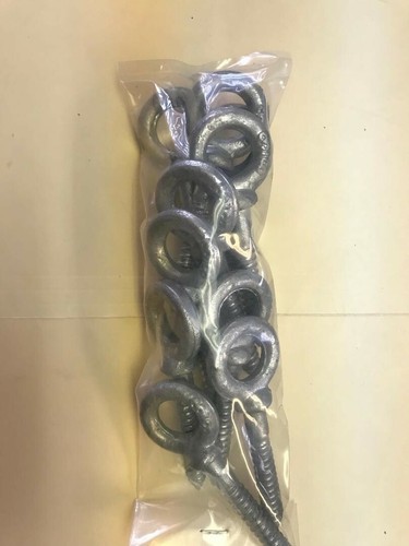 Screw Eye Bolts 3/8" X 2-1/2" (10 pc) Hot Dipped Galvanized Forged W/Shoulder - Picture 4 of 6