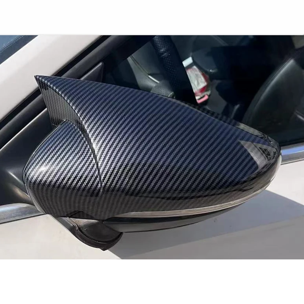 2x Carbon Look Side Wing Mirror Cover Cap For VW Jetta MK6 Passat B7 CC