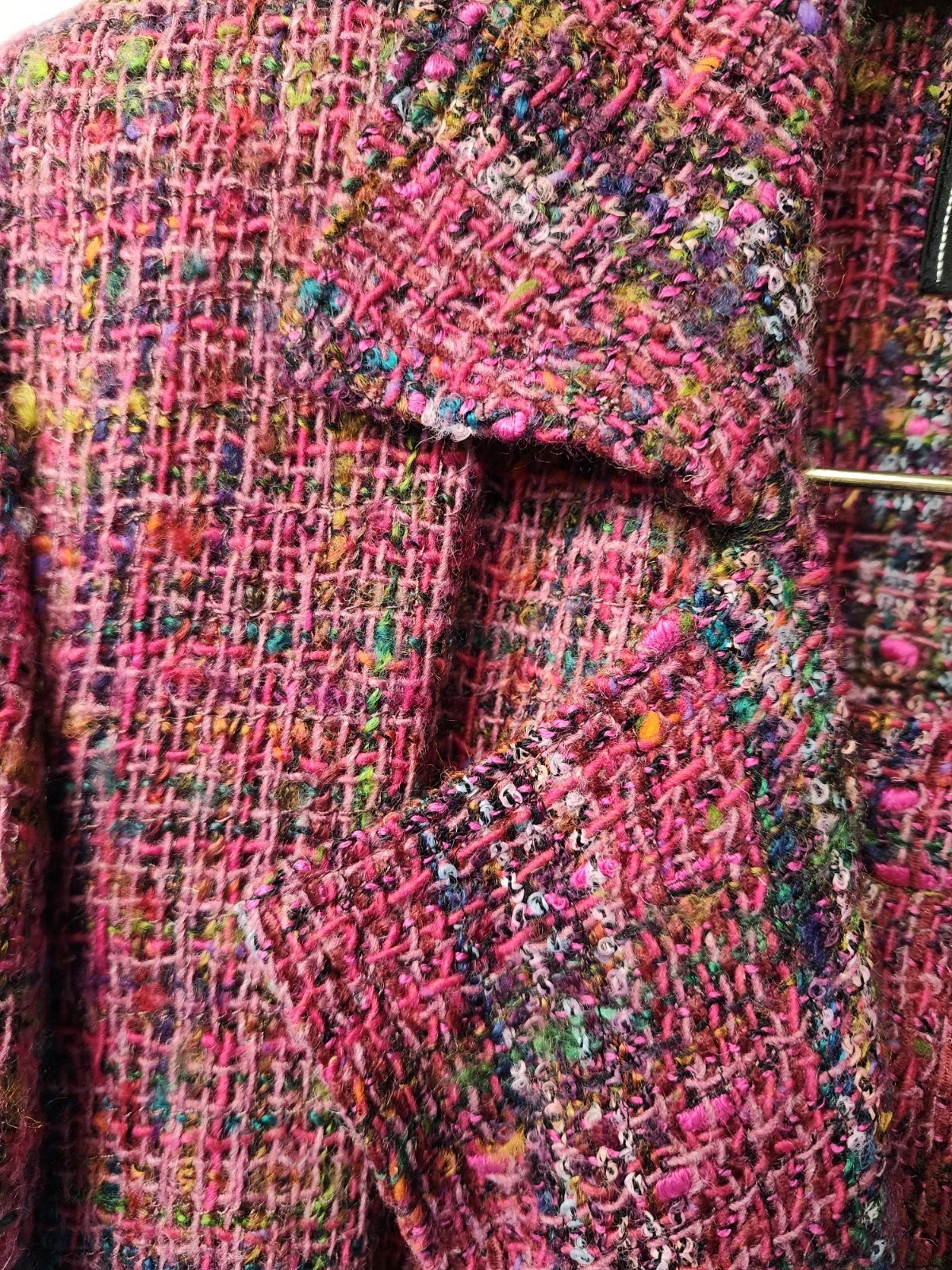 Tuta Chanel 98A taglia 44 Boucle fantasia tweed gonna multicolore