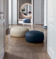1 POUF CONTENITORE PLISSE' TONIN CASA IN 3 MISURE RIVESTITO ECOPELLE VARI COLORI