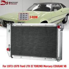 3 Row Aluminum Radiator For 1972-1979 1978 Ford Ltd Ii Torino Mercury Cougar V8