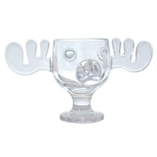 Moose Mug Goblet Set – 8oz – 4 Pack – Antlered Holiday Drinking Glasses