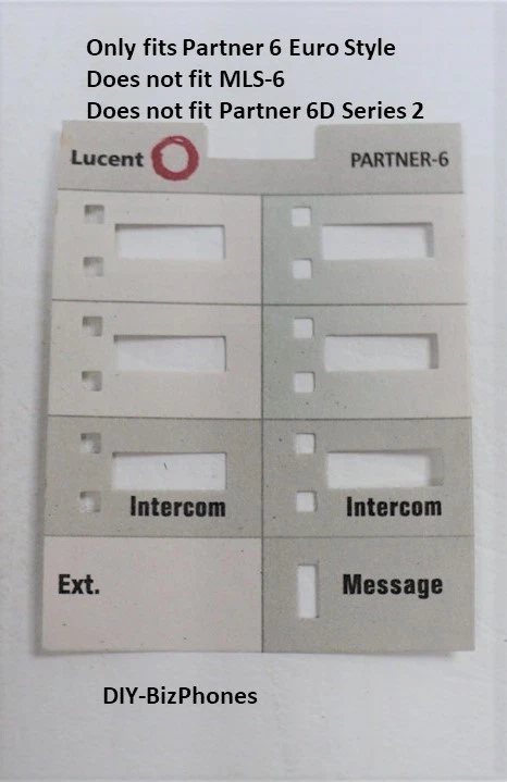 DIY-BIZPHONES-AVAYA 5-Pack Lot Paper Desi Label Strip Avaya Partner 6 Series-1 Phone Euro AT&T