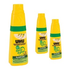 Image of UHU Twist & Glue Universal, Clear, Solvent-Free Multi Purpose Adhesive 3 x 35ml