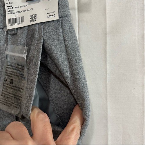 Uniqlo Women’s Brushed Jersey Wide Pants in Gray XXS - Picture 10 of 10