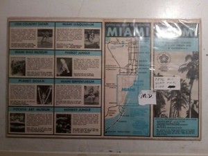 Vintage Bicentennial 1976 Official Map Of Greater Miami Travel Guide Brochure