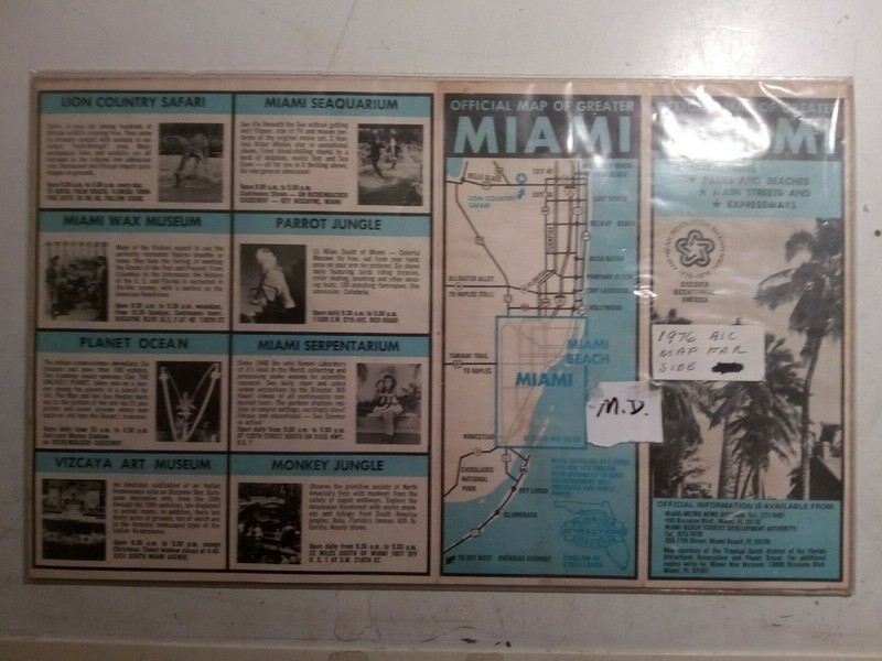Vintage Bicentennial 1976 Official Map Of Greater Miami Travel Guide Brochure