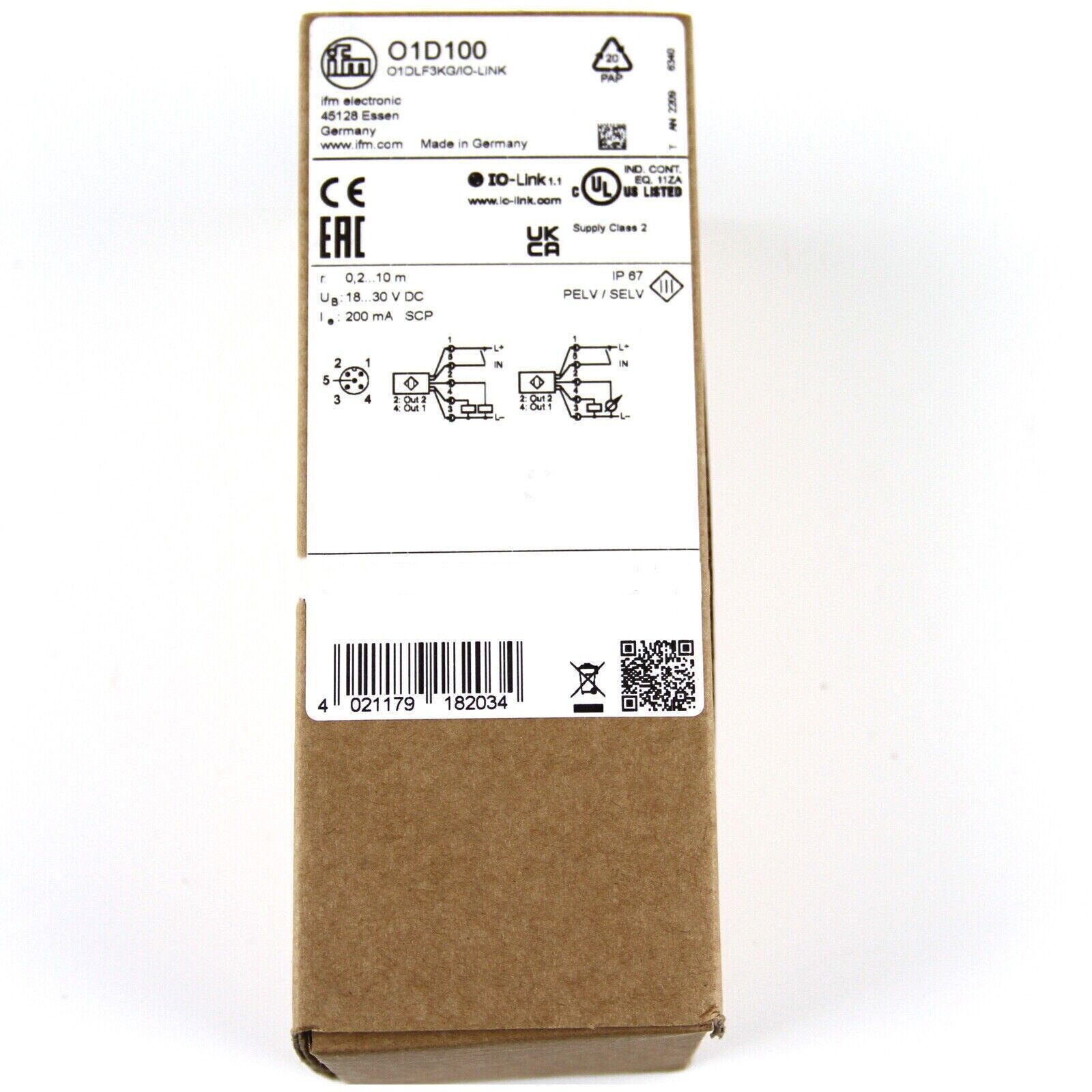 1PC IFM O1D100 Photoelectric Distance Sensor New In Box Fast Shipping #A6-37